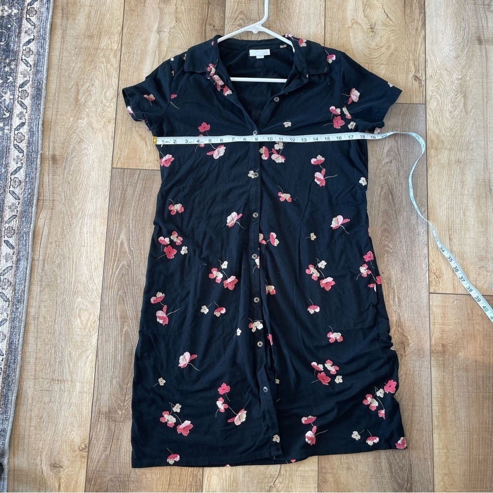 J. Jill Small‎ Black Floral Button Down Shirt Dress Women's - Picture 4 of 6